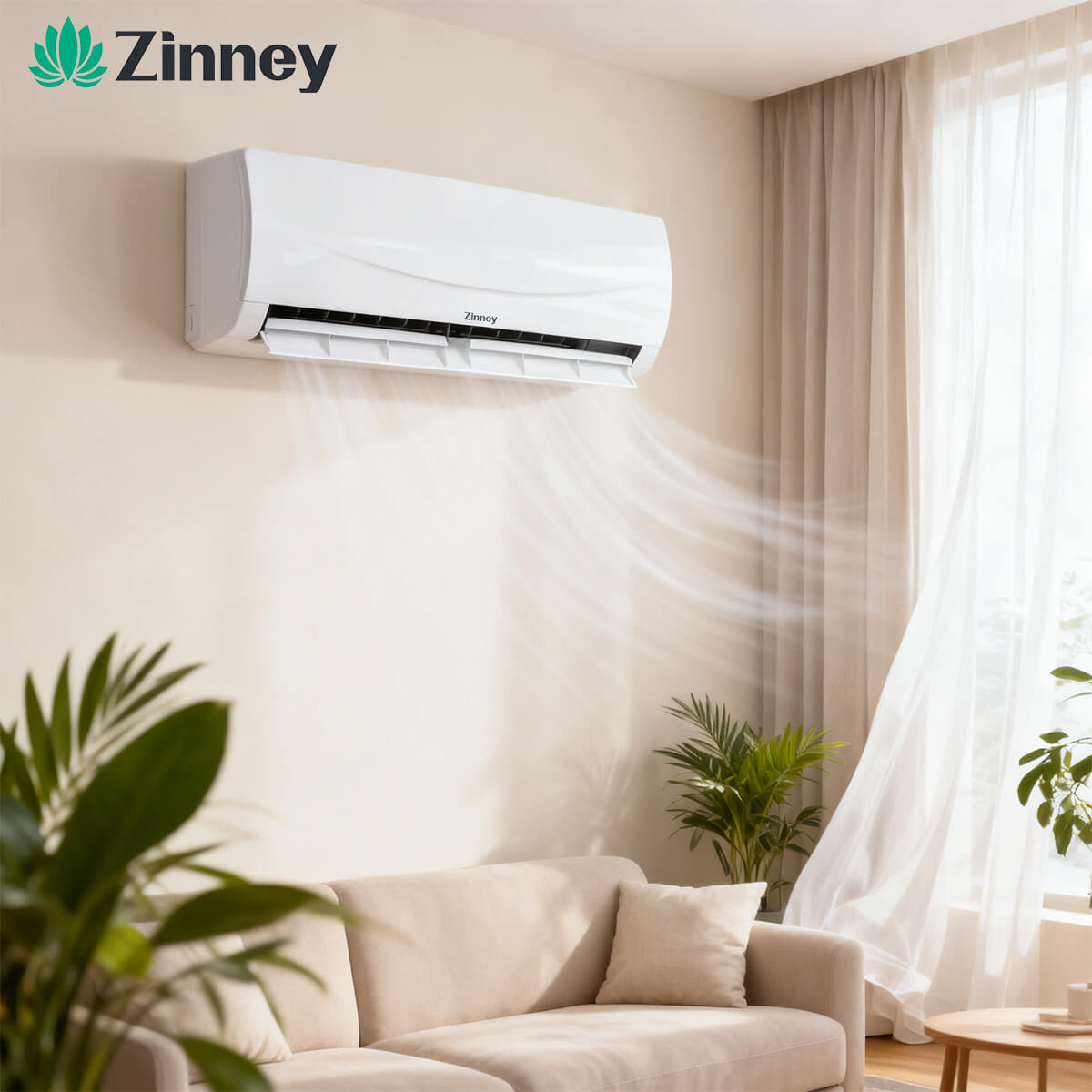 Zinney แอร์ Inverter ขนาด 24,000 BTU รุ่น ZAC-BP24A เครื่องปรับอากาศติดผนัง เย็นเร็ว ทนทาน ประหยัดไฟ