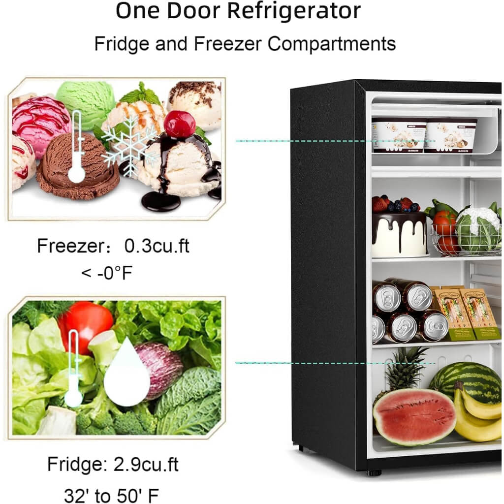 Zinney ตู้เย็น 1 ประตู ขนาด 3.4Q/92 เงิน รุ่น DF1-11S ประหยัดพลังงาน & Quiet Operation 3 ปี