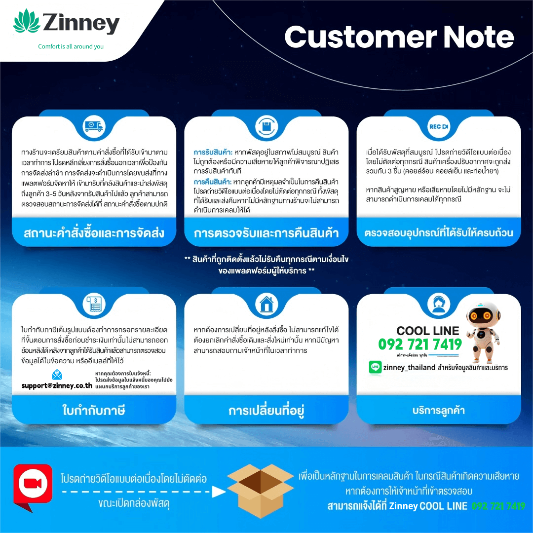 Zinney แอร์เคลื่อนที่ ขนาด 9000 BTU รุ่น ZNPAC-09A Portable air มาพร้อมถังเก็บน้ำระบบสัมผัส หน้าจอ LED เย็นเร็ว